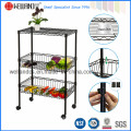 Multi-Functional 3 Layer Black Metal Kitchen Utensil / Vegetable Rack